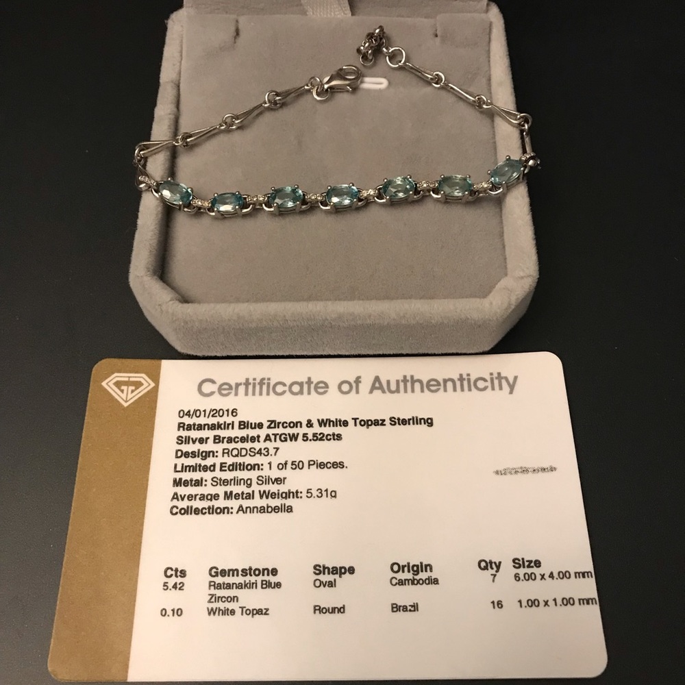 Blue zircon bracelet